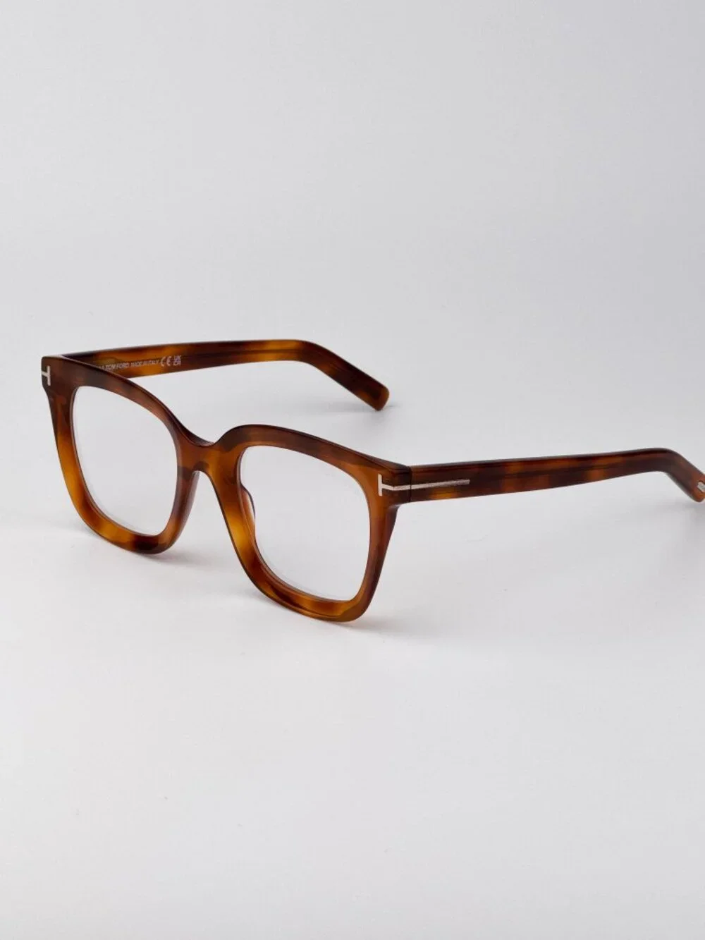 Tom Ford Women’s Eyeglasses Blonde Havana Square FT5880-B 053 Blue Light Block
